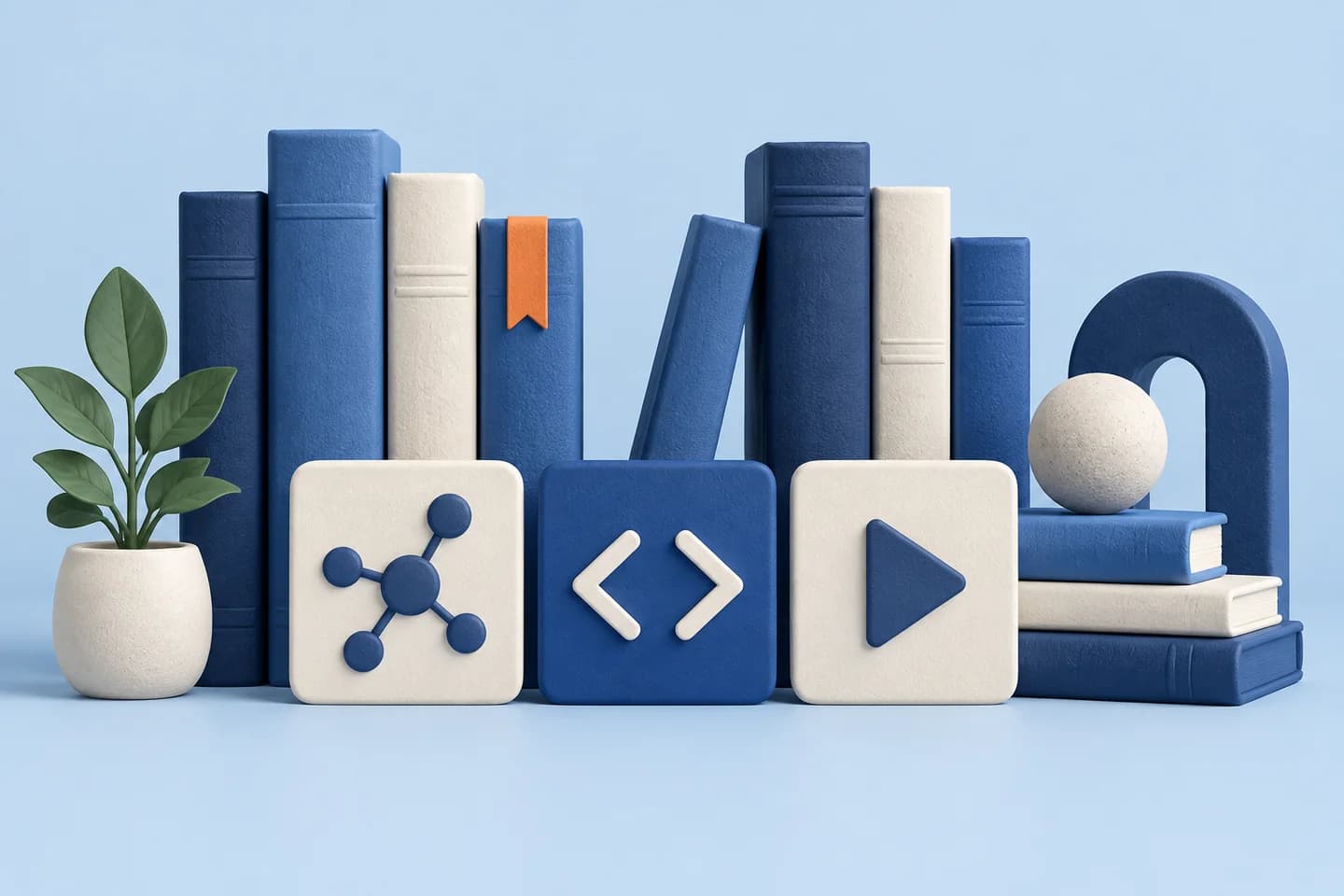 An illustration of online course tools and learning materials